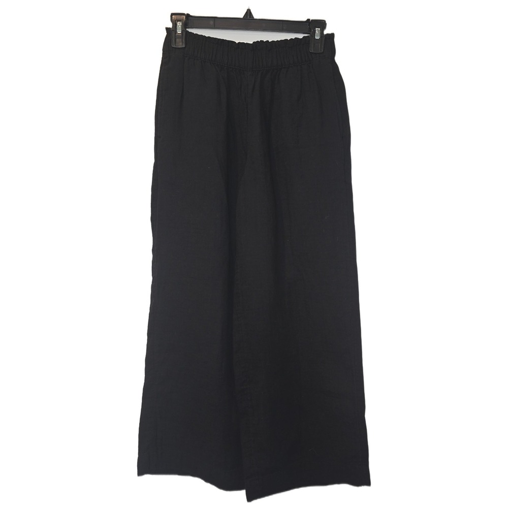 Old Navy High Rise Wide Leg Pants Black Comfort Waistband XS 100% Cotton‎